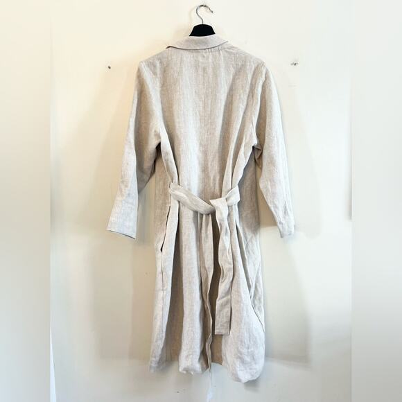 Only Child Fern Trench in Linen oatmeal neutral natural linen coat spring summer - Picture 9 of 14